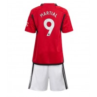 Camisa de time de futebol Manchester United Anthony Martial #9 Replicas 1º Equipamento Infantil 2023-24 Manga Curta (+ Calças curtas)